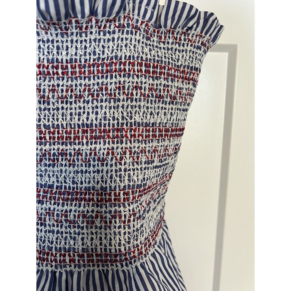 Sim & Sam Women's Top Size Large NWT Red White Blue Tank Cropped - Picture 3 of 9